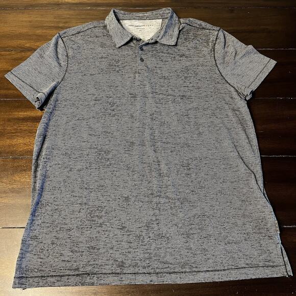 John Varvatos Polo Shirt Mens XL Gray Casual Short Sleeve Button Star Logo - Picture 1 of 3